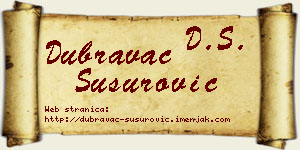 Dubravac Susurović vizit kartica
